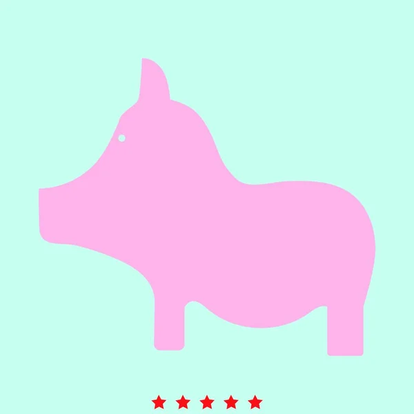 Pink Pig Blue Background — Stock Vector