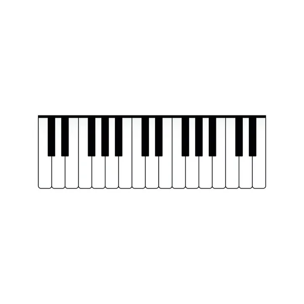 Klavier Ikone Schwarz Weiße Vektorabbildung — Stockvektor