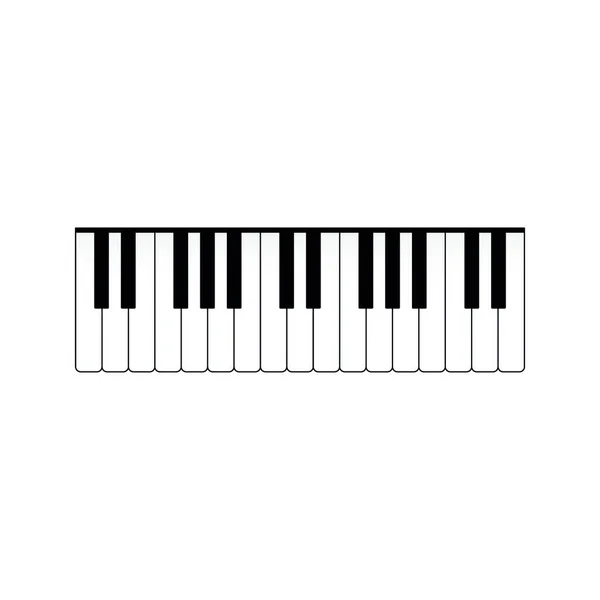 Ícone Piano Ilustração Vetorial Preto Branco — Vetor de Stock