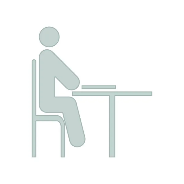 Homem Sentado Ícone Cadeira Ilustração Vetorial — Vetor de Stock