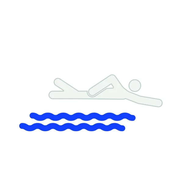 Piscina Icono Vector Delinear Señal Buceo Deportivo Ilustración Símbolo Contorno — Archivo Imágenes Vectoriales