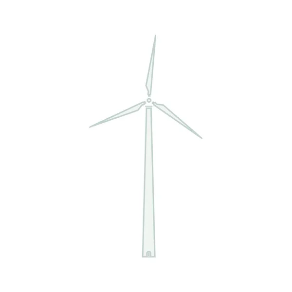 Wind Turbine Isolated White Background — Stock Vector