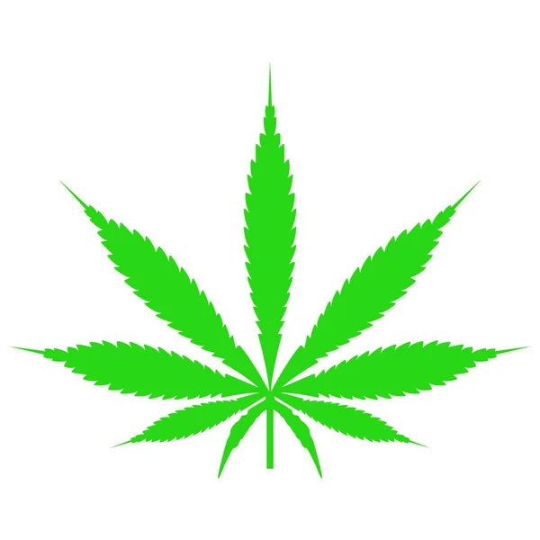 Icono Hoja Cannabis Planta Marihuana Verde Ilustración Vectorial — Archivo Imágenes Vectoriales