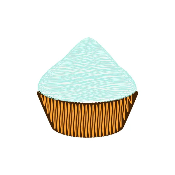 Cupcake Mit Deckel Vektorillustration — Stockvektor