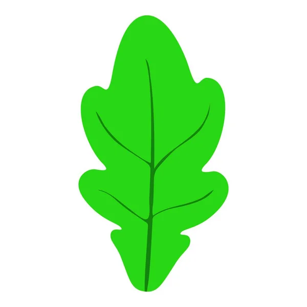 Grön Lövikon Isometrisk Blad Vektor Illustration Vit Bakgrund — Stock vektor