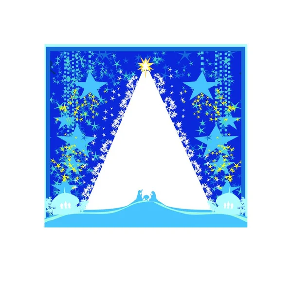 Χριστουγεννιάτικη Κάρτα Νιφάδες Χιονιού Και Αστέρια — Διανυσματικό Αρχείο