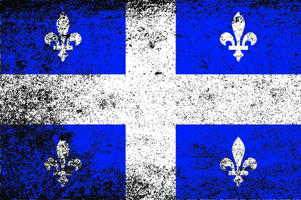 Regional Flag Quebec Canada Motif Union Flag Added Grunge — стоковый вектор