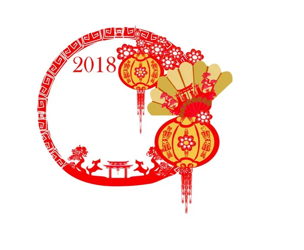 Chinees Nieuwjaar 2019 Vector Illustratie — Stockvector