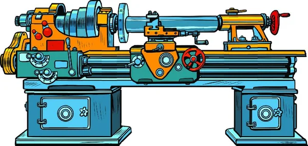 Tour Machine Appareil Mécanisme Industriel Pop Art Rétro Vectoriel Illustration — Image vectorielle