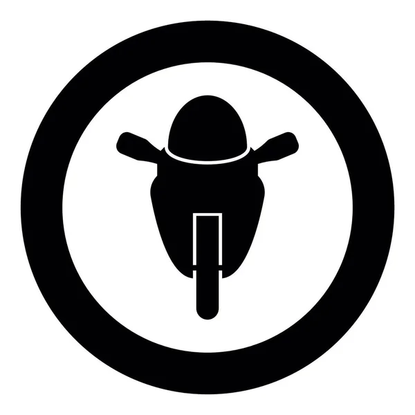 Motocicleta Tipo Esporte Ícone Classe Corrida Círculo Redondo Preto Cor —  Vetores de Stock