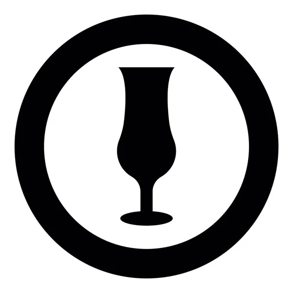 Символ Коктейльного Стекла Круге Вокруг Черного Цвета Векторной Иллюстрации Плоский — стоковый вектор
