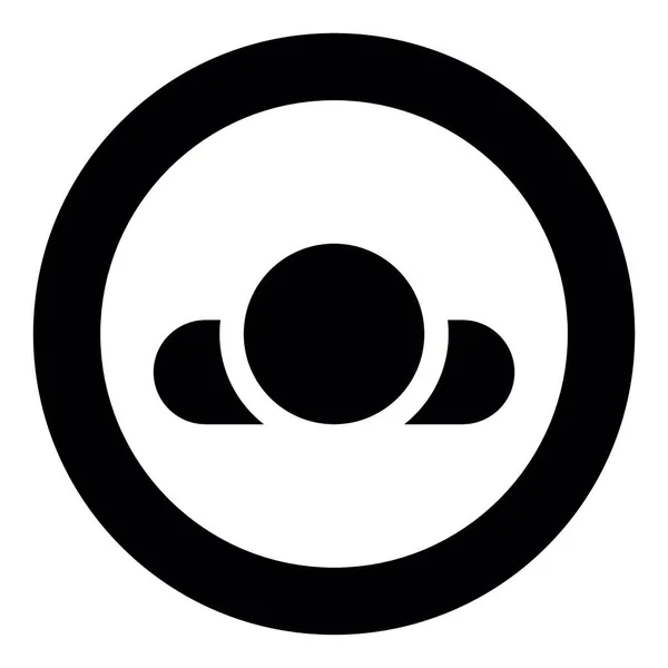 Homme Couché Sur Dos View Head Shoulder Icon Circle Black — Image vectorielle