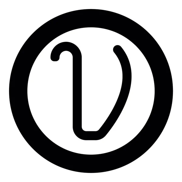 Upsilon Greek Symbol Small Letter Lowercase Font Icon Circle Black — Stock Vector