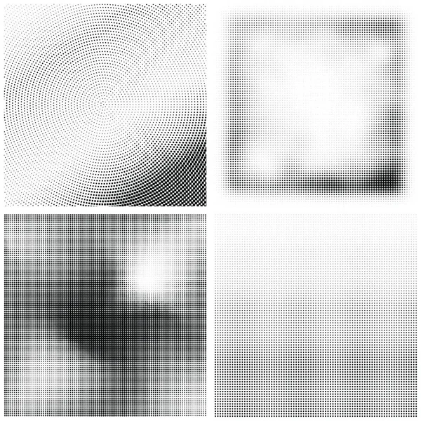 Půltónový Vzor Sada Teček Tečkovaná Textura Bílém Pozadí Překrýt Šablonu — Stockový vektor