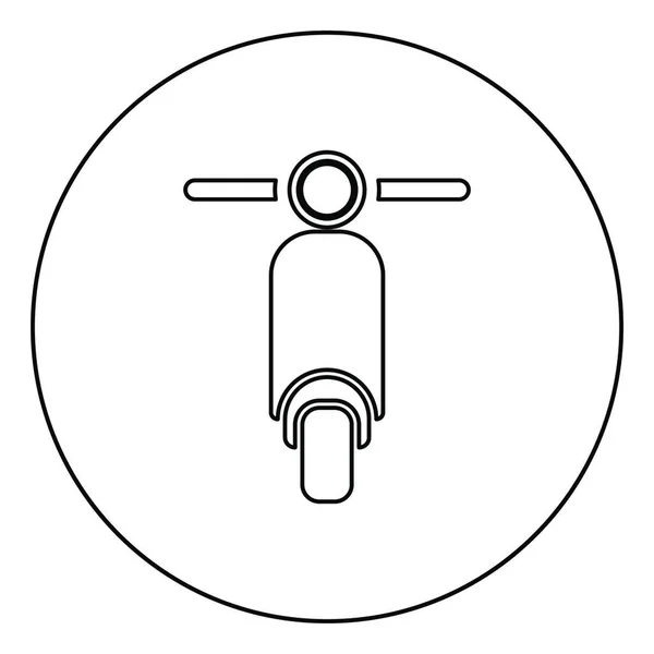 Scooter Motorcycle Motobike Delivery Concept Moped Shipping Icon Circle Outline — Stock Vector