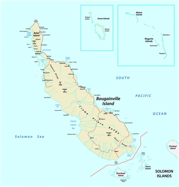 Bougainville Özerk Bölgesi Nin Vektör Haritası Papua Yeni Gine — Stok Vektör