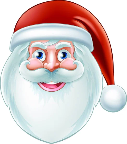 Engraçado Cartoon Rosto Santa Claus Com Braços Sorrisos — Vetor de Stock