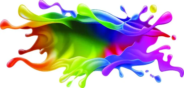 Fond Abstrait Avec Éclaboussures Liquides Multicolores — Image vectorielle