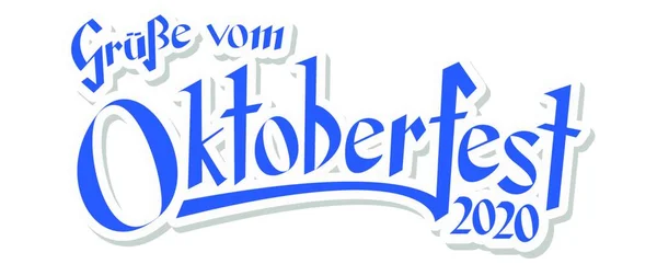 Eps Vektordatei Mit Blau Weißer Kopfzeile Mit Textgrüßen Vom Oktoberfest — Stockvektor