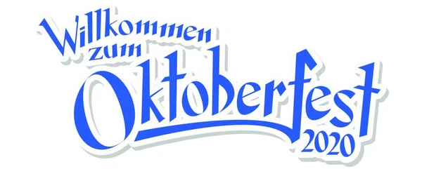 Eps Vector File Blue White Header Text Welcome Oktoberfest 2020 — 스톡 벡터