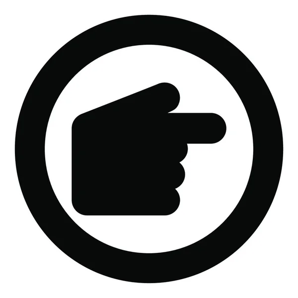Zeiger Hand Symbol Schwarze Farbe Kreis Oder Runde Vektorabbildung — Stockvektor