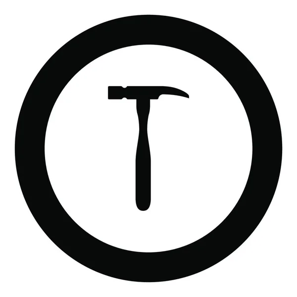 Hammer Symbol Schwarze Farbe Kreis Oder Runde Vektorabbildung — Stockvektor