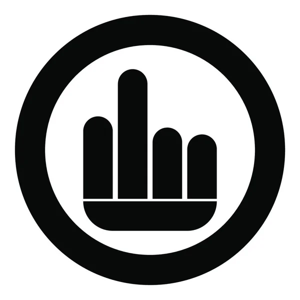 Fuck Symbol Icon Black Color Circle Vector Illustration — Stok Vektör