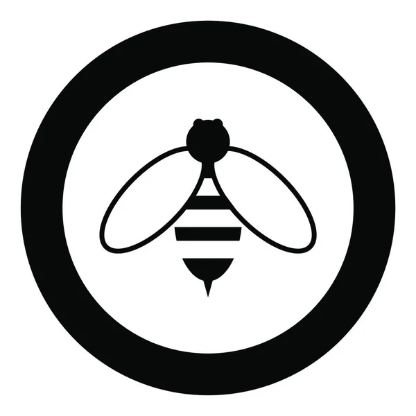 Бджола Значок Чорного Кольору Колі Або Круглих Векторні Ілюстрації — стоковий вектор