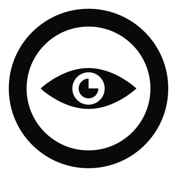 Icono Ojos Color Negro Círculo Ilustración Vectorial Redonda — Vector de stock