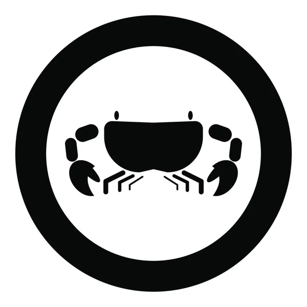 Crab Icon Black Color Circle Vector Illustration — Stock Vector