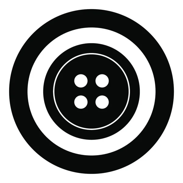 Icône Bouton Vêtements Couleur Noire Cercle Illustration Vectorielle Ronde — Image vectorielle