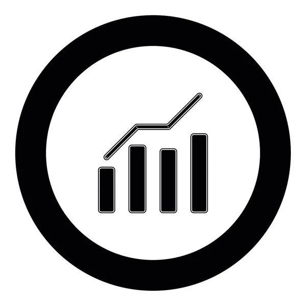 Ikona Wykres Wzrostu Czarny Kolor Koło Wektorowych Ilustracji — Wektor stockowy