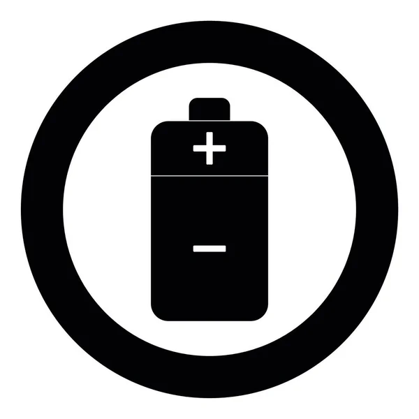 Batterijpictogram Zwarte Kleur Cirkel Vectorillustratie — Stockvector