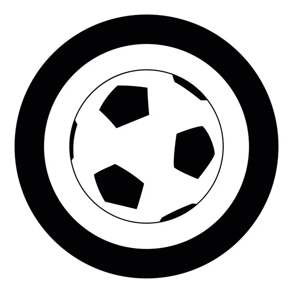 Soccer Ball Ikon Fekete Színes Kör Vektoros Illusztráció — Stock Vector