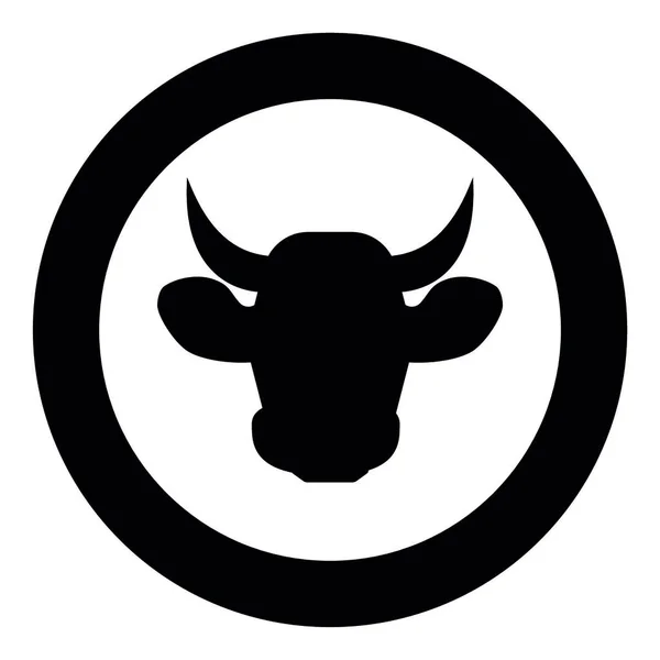 Αγελάδα Μαύρο Κεφάλι Εικονίδιο Χρώμα Κύκλο Εικονογράφηση Διάνυσμα — Διανυσματικό Αρχείο