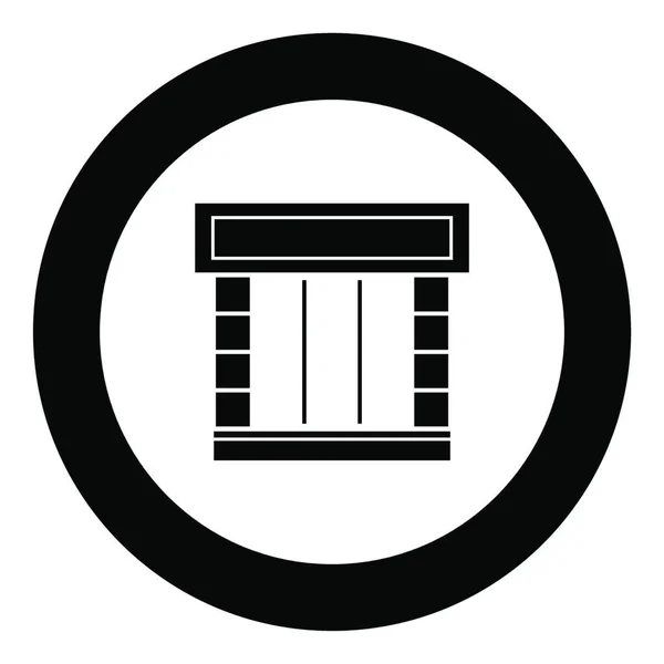 Shopfront Ikon Fekete Szín Kör Vektor Illusztráció — Stock Vector