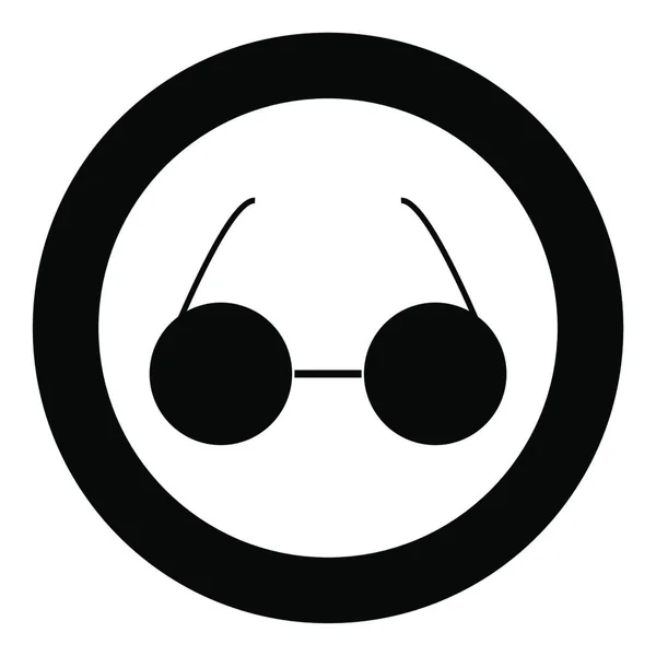 Icono Gafas Color Negro Ilustración Vector Círculo — Vector de stock