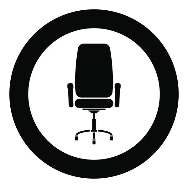 办公椅图标黑色圆形矢量插图 — 图库矢量图片