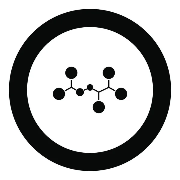 Molekül Symbol Schwarze Farbe Kreis Vektorabbildung Isoliert — Stockvektor