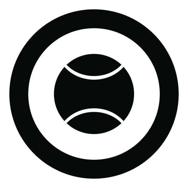 Tennisball Symbol Schwarze Farbe Kreis Vektor Illustration Isoliert — Stockvektor