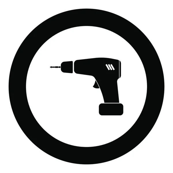 Icono Del Destornillador Color Negro Ilustración Vector Círculo Aislado — Vector de stock