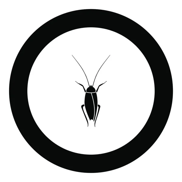 Cockroach Icon Black Color Circle Vector Illustration Isolated — Stock Vector