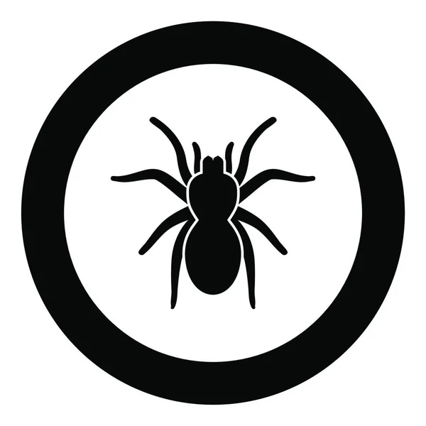 Spider Tarantula Black Icon Circle Vector Illustration Isolated — Stock Vector