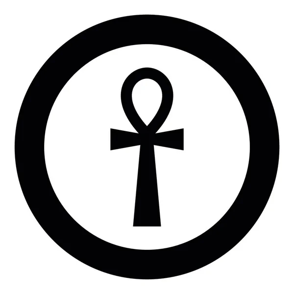 Koptische Kreuz Ankh Symbol Schwarze Farbe Vektor Illustration Einfaches Bild — Stockvektor