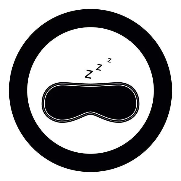 Maschera Icona Del Sonno Colore Nero Vettoriale Illustrazione Immagine Semplice — Vettoriale Stock