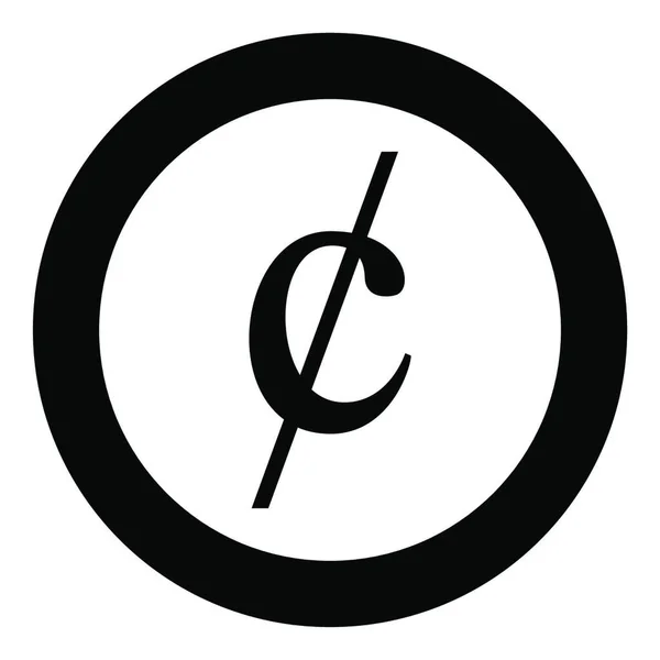 Cent Symbol Underteckna Dollor Pengar Ikon Cirkelrunda Svart Färg Vektor — Stock vektor