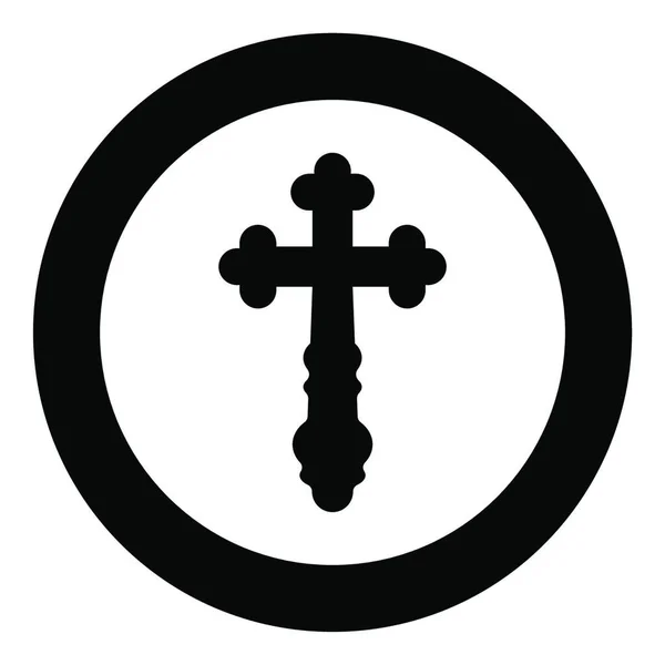 Cross Trefoil Koniczyna Ilustracja Krzyż Monogram Okrągły Religijny Płaski Rysunek — Wektor stockowy