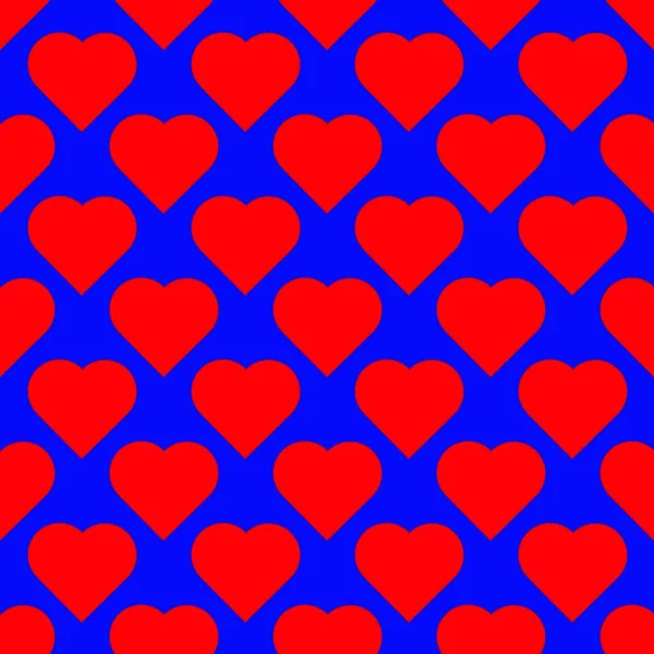Red Hearts Navy Blue Background — Stock Vector