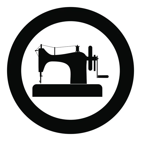 Stiksels Machine Naaimachine Tailor Equipment Vintage Pictogram Cirkel Ronde Zwarte — Stockvector