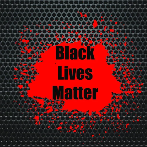 Black Lives Matter Banner Com Red Blob Para Protesto Fundo — Vetor de Stock